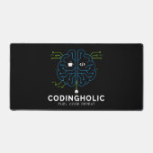 Codingholic Tech Brain Dark Programmer & Coders デスクマット (正面)