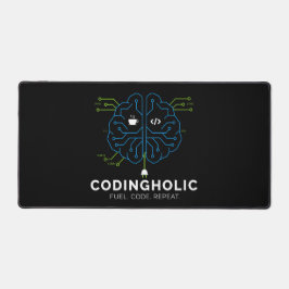 Codingholic Tech Brain Dark Programmer & Coders デスクマット