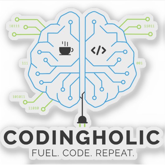 Codingholic Tech Brain Programmer  シール (正面)