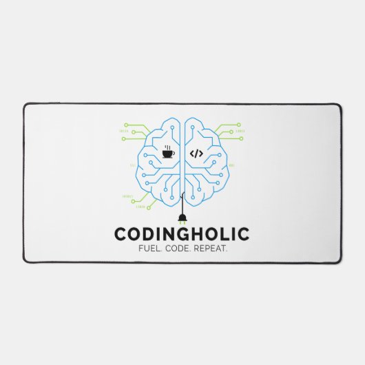 Codingholic Tech Brain Programmer & Coders デスクマット (正面)