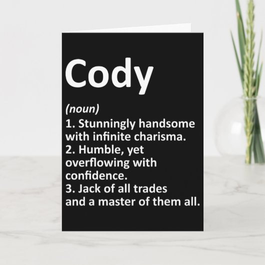 Codyの定義 パーソナライズド 名前 楽しい 誕生日ギフト カード (正面)