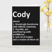 Codyの定義 パーソナライズド 名前 楽しい 誕生日ギフト カード (黄色い花)