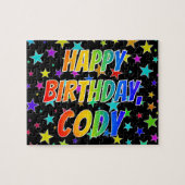 "CODY"名、おもしろい"ハッピーバースデー" ジグソーパズル (横)