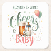 COEDベビー醸造ビールボトル応援へベビー スクエアペーパーコースター (正面)