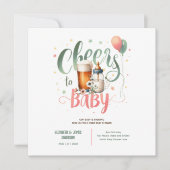 COEDベビー醸造ビールボトル応援ワイルドフラワー 招待状 (正面)