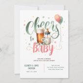 COEDベビー醸造ビールボトル応援ワイルドフラワー 招待状 (正面)