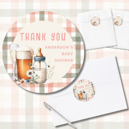 COED応援ベビーセージ桃ボトルブルズシャワー ラウンドシール