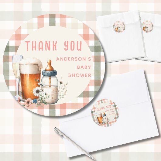 COED応援ベビーセージ桃ボトルブルズシャワー ラウンドシール