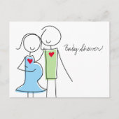 Coed Baby Shower、それは男の子だ インビテーションポストカード (正面)