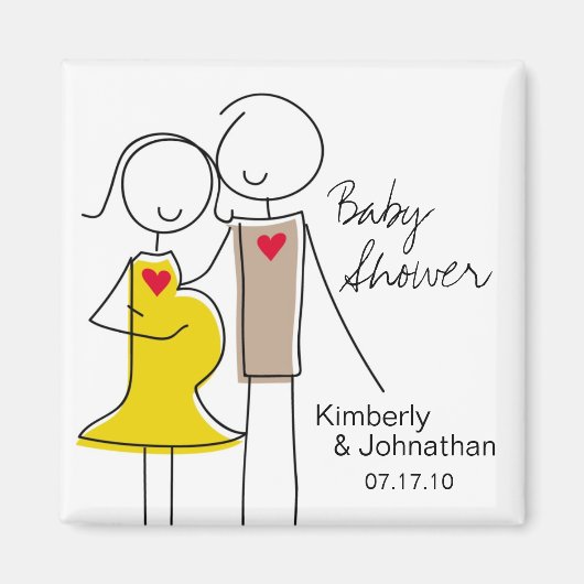 Coed Baby Shower Magnetの好意 マグネット (正面)
