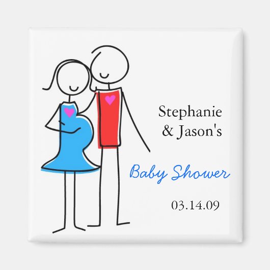 Coed Baby Shower Magnet、Boy マグネット (正面)