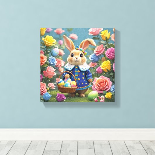 Coelho da páscoa fofinho  キャンバスプリント (インサイチュ (ウッドフロア))