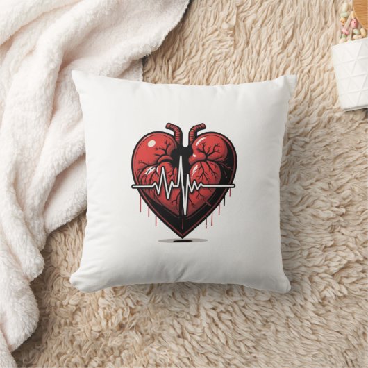 Cœur Anatomique avec Battement de Vie  クッション (ブランケット)