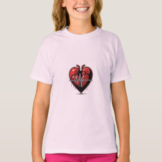 Cœur Anatomique avec Battement de Vie Tシャツ