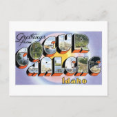 Coeur D Aleneからの挨拶 ポストカード (正面)