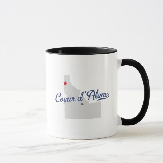 Coeur D'aleneアイダホIDのワイシャツ マグカップ (右)