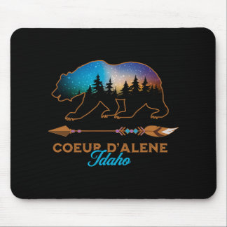 Coeur D'alene アイダホ ベア 星空の夜 トラベル グッズ マウスパッド