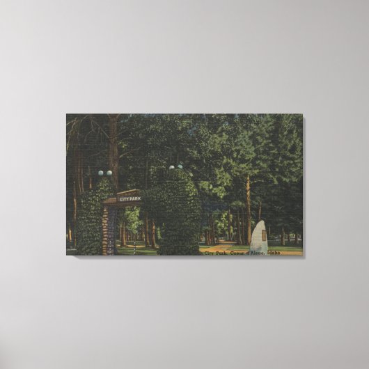 Coeur d'Alene, ID - View of City Park キャンバスプリント (正面)
