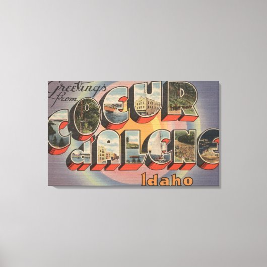 Coeur d'Alene, Idaho – 大文字場面 キャンバスプリント (正面)