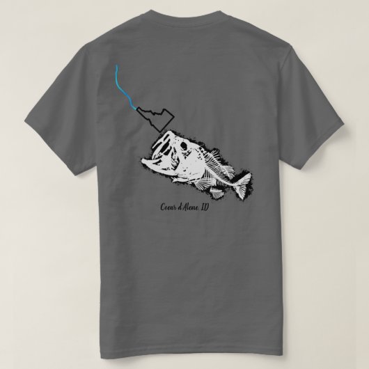 COEUR D'ALENE - ONE BAD BASS - STRIKING IDAHO Tシャツ (デザイン裏面)