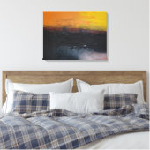 Cœur de Coucher de Soleil Peinture Abstraite キャンバスプリント (インサイチュ (寝室))