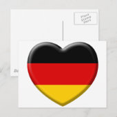 Coeur drapeau Allemand j'aime l'Allemagne ポストカード (正面/裏面)
