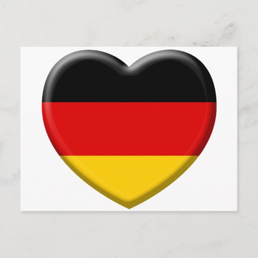 Coeur drapeau Allemand j'aime l'Allemagne ポストカード (正面)