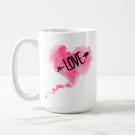 Cœur Nuage rose Tasse コーヒーマグカップ (左)