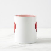 Cœur rouge passion artistique effet peinture. マグカップ (中央)