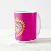 Cœur Sacré Mexicain avec Œil Protecteur et Flamme コーヒーマグカップ (正面右)