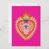 Cœur Sacré Mexicain avec Œil Protecteur et Flamme  招待状 (正面)