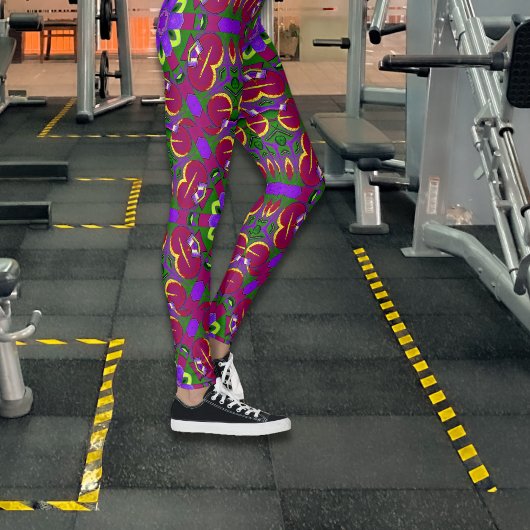  Cœurs kaléidoscope - Hearts painting kaleidoscope レギンス