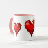 Cœurs Rouges, Symbole d'un Amour Sincère. マグカップ (正面左)