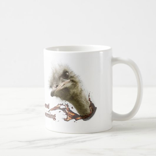 Coffe mug with ostrich plashing coffee コーヒーマグカップ (右)