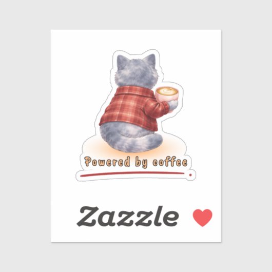 "Coffeeで動く" 猫のコーヒーカップ シール (シート)