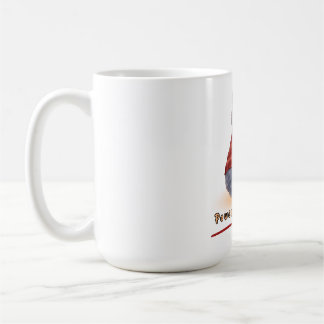 "Coffeeに支えられて" 猫がコーヒーカップを持っているデザイン コーヒーマグカップ