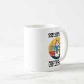 Coffeeを逆から読むとEEFFOC – 面白いカフェインTシャツ コーヒーマグカップ (正面右)