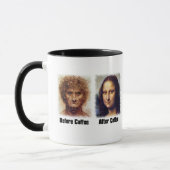 Coffee おもしろい Before And After - Da Vinci Mona Lisa マグカップ (左)