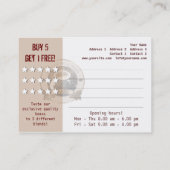 COFFEE – ビジネス、プロファイルカード ロイヤリティカード (裏面)