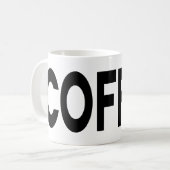 COFFEE ブラックタイポグラフィー コーヒーマグカップ (正面左)