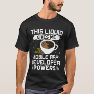 Coffee 与え Meモバイルアプリ開発者パワー Tシャツ