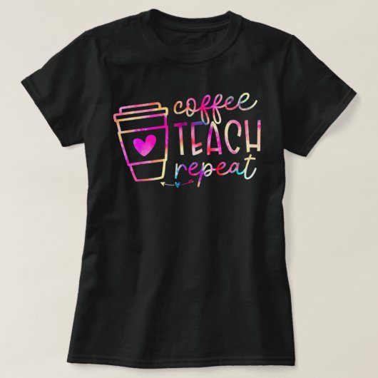 Coffee 教え Repeat先生評価コーヒー値リスト Tシャツ (デザイン正面)