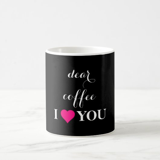「Coffee 親愛 I LOVE You」とBlack & Whiteを引用 コーヒーマグカップ (中央)