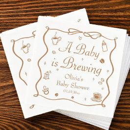 Coffee A Baby is Brewing Baby Shower スタンダードカクテルナプキン