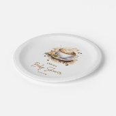 Coffee A Baby is Brewing Baby Shower ペーパープレート (アングル)