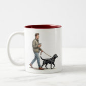 Coffee & a Black Lab Make Today Better ツートーンマグカップ (左)