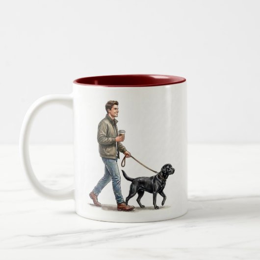 Coffee & a Black Lab Make Today Better ツートーンマグカップ (左)