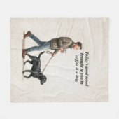Coffee & a Black Lab Make Today Better フリースブランケット (正面(横))