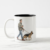Coffee & a German Shepherd Make Today Better ツートーンマグカップ (左)