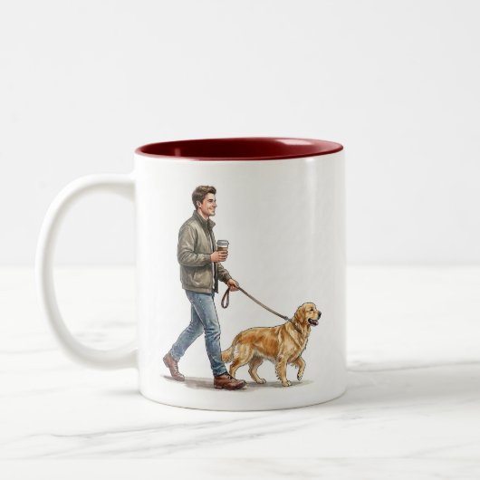 Coffee & a Golden Make Today Better ツートーンマグカップ (左)